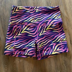 Feed me Fight me neon zebra shorts